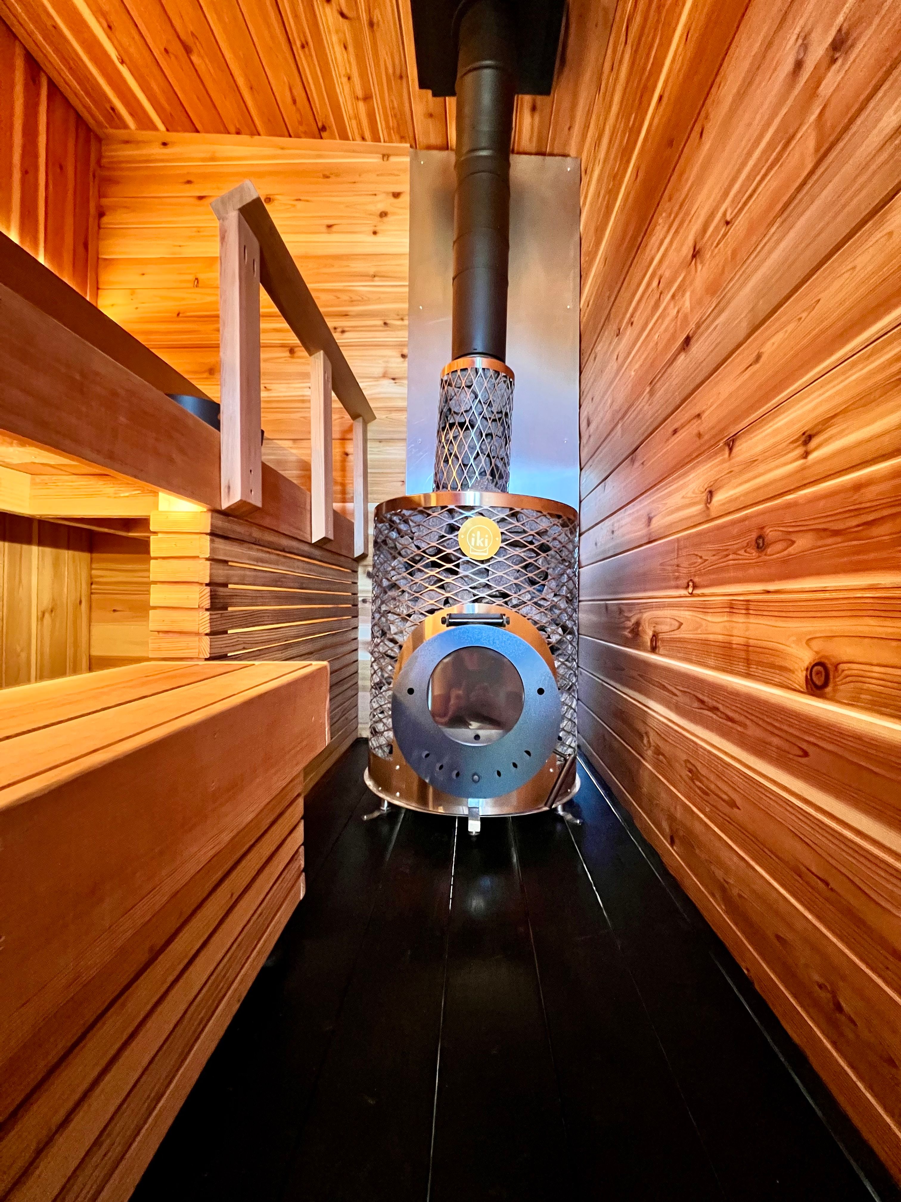 Sauna hot room with heater